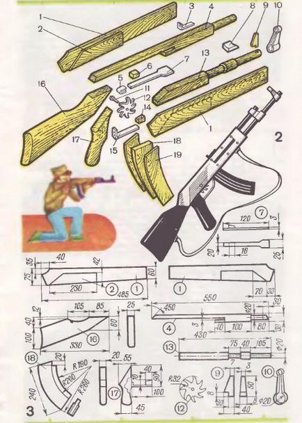 Automat Kalashnikov din lemn cu propriile mâini