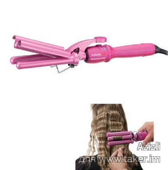 BaByliss PRO tripla hordó Waver - pink (rózsaszín) BaByliss PRO tripla hordó Waver - pink
