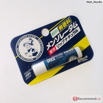 Бальзам для губ mentholatum medicated stick з алое і вітаміном e - «японський бальзам для губ,