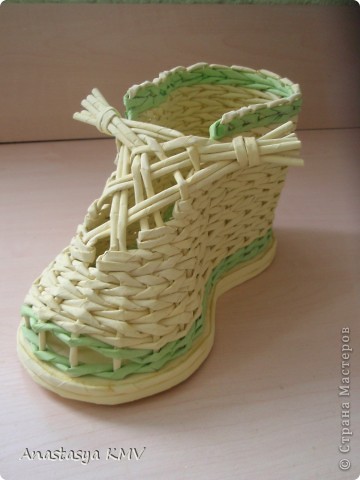 Pantof țesut din hârtie mk (clasă de master) de la anastasya kmv