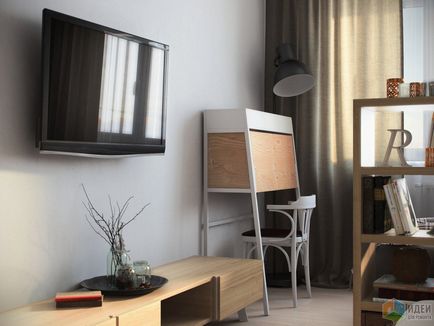 Designul unui apartament cu o cameră de 39 de metri pătrați, în interiorul unui apartament în stil scandinav,