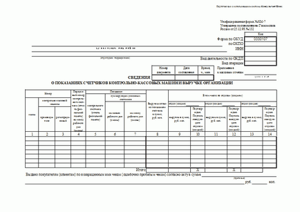 Formularul formularul de descărcare km-7, forma eșantionului, exemplul și regulile de umplere