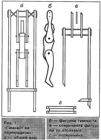 Gimnastul pe bara transversală face copiii să-și dea mâinile