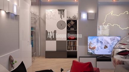 Interiorul unei camere pentru un băiat adolescent - design vip interior