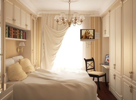 Interiorul unei mici fotografii în dormitor și idei pentru inspirație