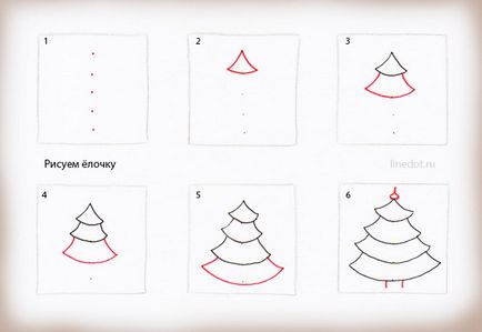 Как да се направи коледно дърво на етапи, linedot