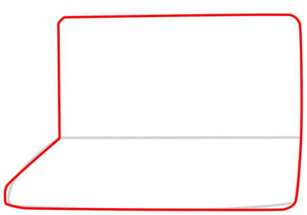 Cum de a desena un netbook, notebook în creion pas cu pas