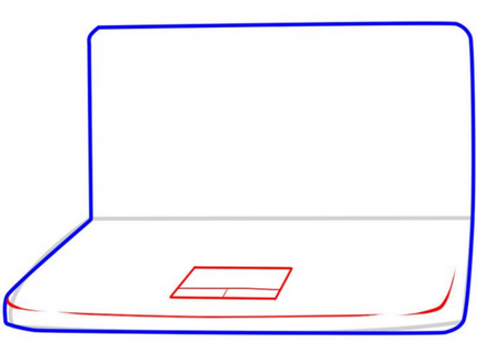 Як намалювати нетбук, ноутбук олівцем поетапно