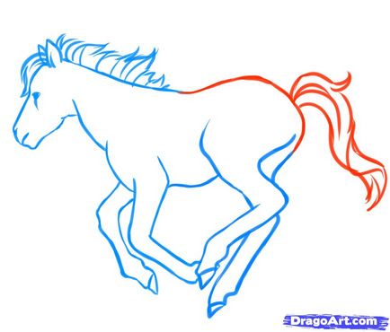 Як намалювати поні кінь олівцем поетапно