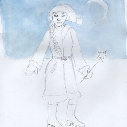 Cum de a desena o Snow Maiden cu culori, 2 opțiuni, expertoza