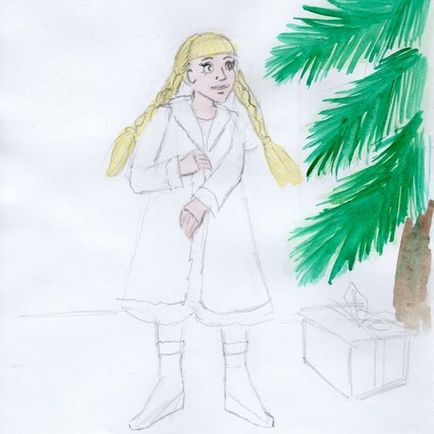 Cum de a desena o Snow Maiden cu culori, 2 opțiuni, expertoza