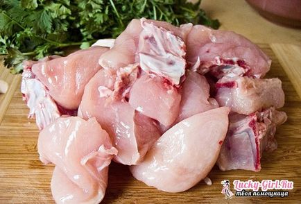 Hogyan konyhakész csirke chakhokhbili majd lépésről lépésre recept!