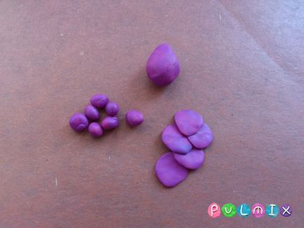 Cum se modelează violetele din plasticină în etape