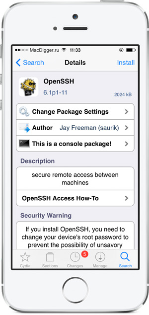 Emlékeztető felhasználók iOS 7 jailbreak kell telepíteni az OpenSSH most - Hírek