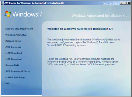Nou în waik pentru Windows 2008r2