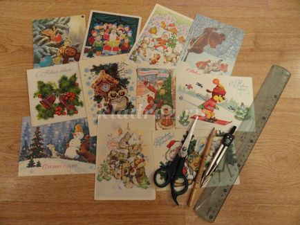 Anul Nou de la cărți poștale, fără lipici