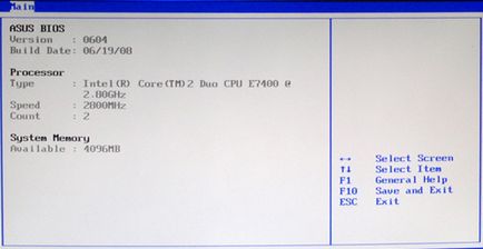 Setări de bază pentru bios, f1-it