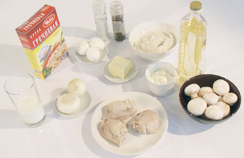 Пиріжки закусочні з прісного тіста з гречкою і куркою (рецепт з відео)