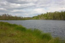 În Siberia - un lac mare, districtul Sharypovo