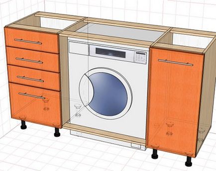 Проектування низу кухні під пральну машину - зробимо меблі самі