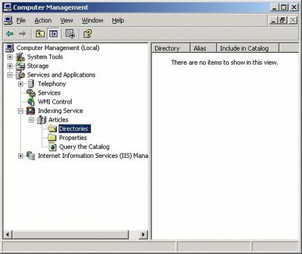 Lucrul cu serviciul server de index server windows 2003