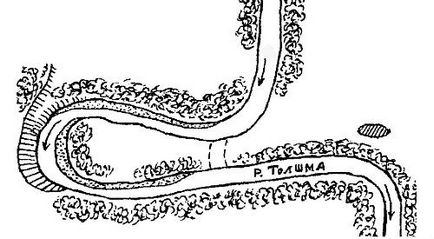 Râul tolshma schimba cursul, cherestea