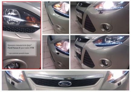 Csillók fények Ford Focus 2 restyled siklórétegként a fényszórók