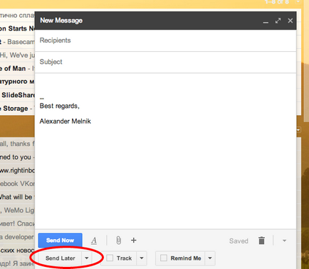 Trimitere automată a mesajelor Gmail la ora programată și notificări despre citirea acestora