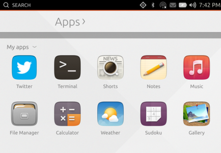 Captură de ecran despre cum arată ubuntu touch pe Nexus 7