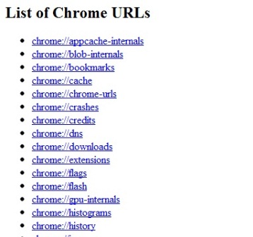 Setările Google Chrome cromate ascunse