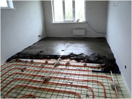 Șapă pentru opțiuni de podea caldă pentru apă și sisteme electrice, grosime, video și fotografie
