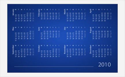 Lecke a Photoshop automatikusan létrehoz egy naptár, naptár generátor - egy kicsit mindent