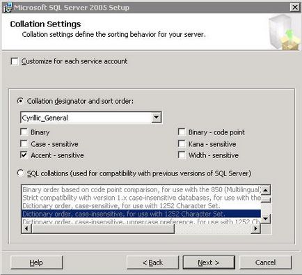 Telepítése MS SQL 2005 tudósok