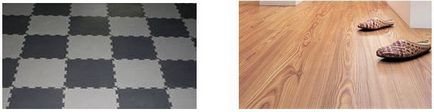 Variante de podea combinate cu modele de faianță și laminat și mostre de acoperire cu fotografii și video