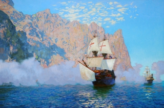 Golden Hind - a legendás gálya Francis Drake, vitorlások, jachtok