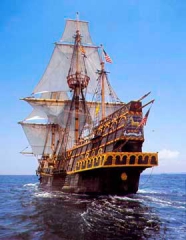 Golden Hind - a legendás gálya Francis Drake, vitorlások, jachtok