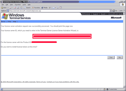 Engedélyezése Terminal Server (terminál szolgáltatásokat) a Windows Server 2000