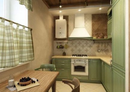 Beige bucătărie în fotografie interioară, ce fel de tapet și perdele de a alege, opțiuni cu accente luminoase