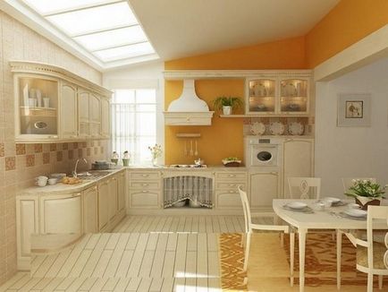 Бежевий колір в інтер'єрі кухні (50 фото)