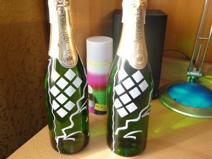 Пляшка шампанського на весілля своїми руками