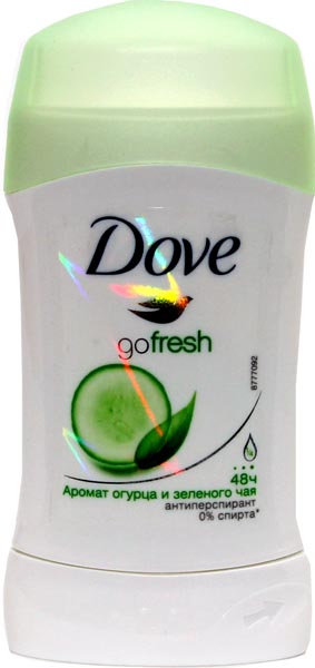 Deodorant stick dovezi dovezi proaspete proaspete de castravete și ceai verde 40ml, înghiți chimice de uz casnic și