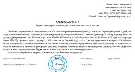 Довіреність в податкову на подачу і отримання документів зразок і правила заповнення