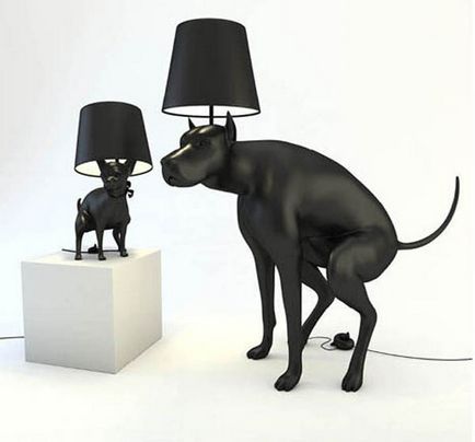 Епатажні дизайнерські світильники у вигляді злої собаки