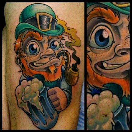 Fotografie și semnificația tattoo leprechaun