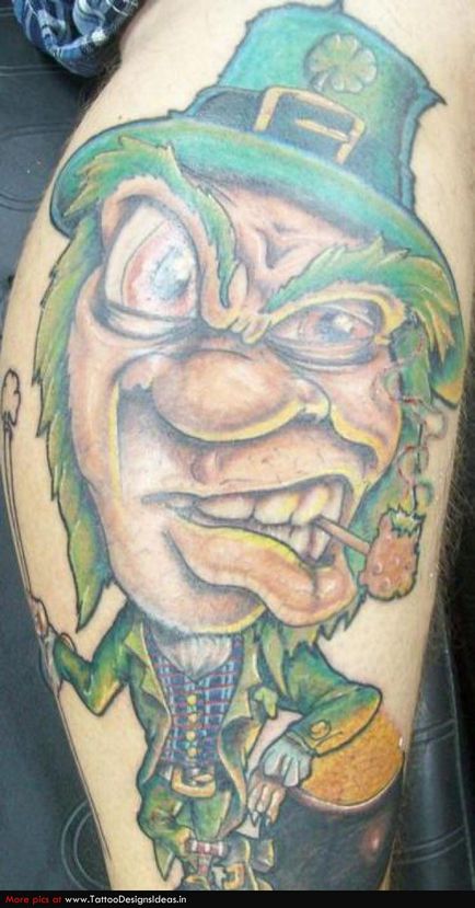 Fotografie și semnificația tattoo leprechaun