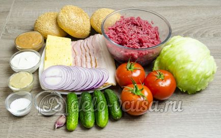 Hamburger cu carne de vită pas cu pas (19 poze)