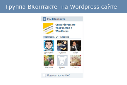 Grupul Vkontakte pe site-ul wordpress
