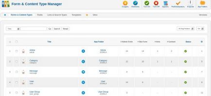 Jinv - form - tip de conținut manager - manager de tipuri de conținut și forme în seblod