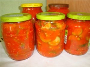 Zucchini în tomate pentru rețete de iarnă gătit conservă cu usturoi