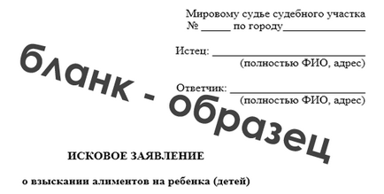 Як написати заяву на аліменти позов до суду, зразок, бланк